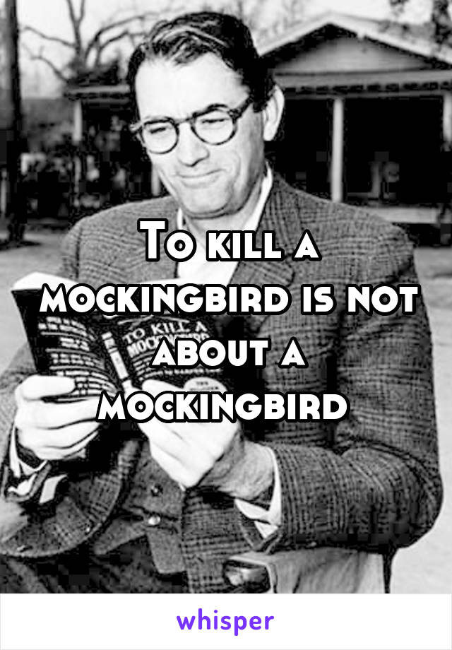 To kill a mockingbird is not about a mockingbird 