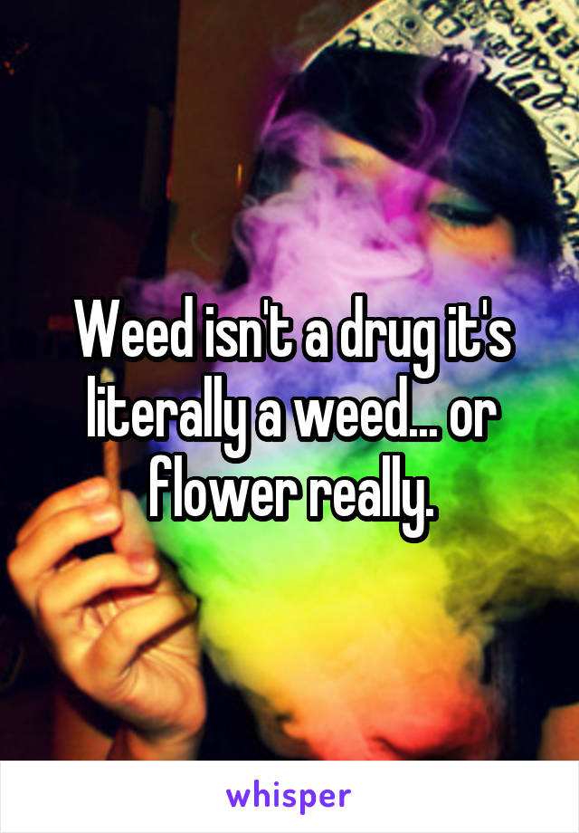 Weed isn't a drug it's literally a weed... or flower really.