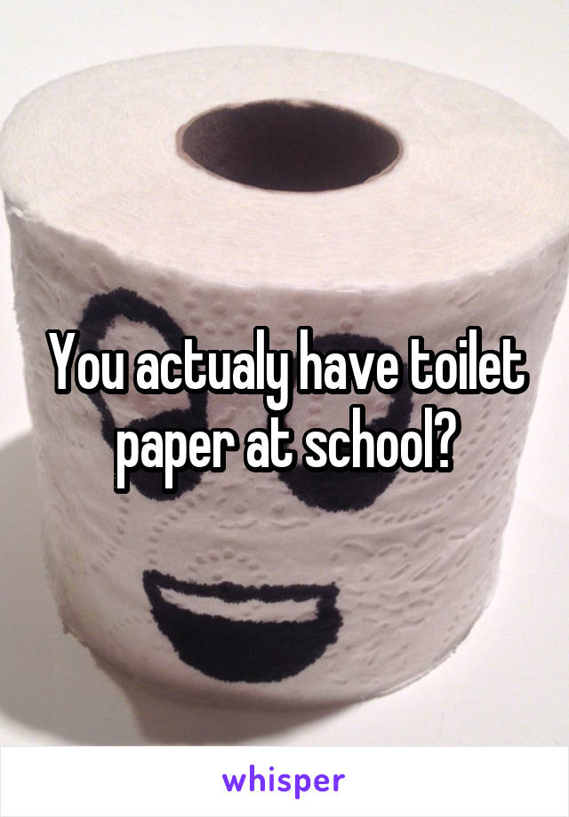 You actualy have toilet paper at school?