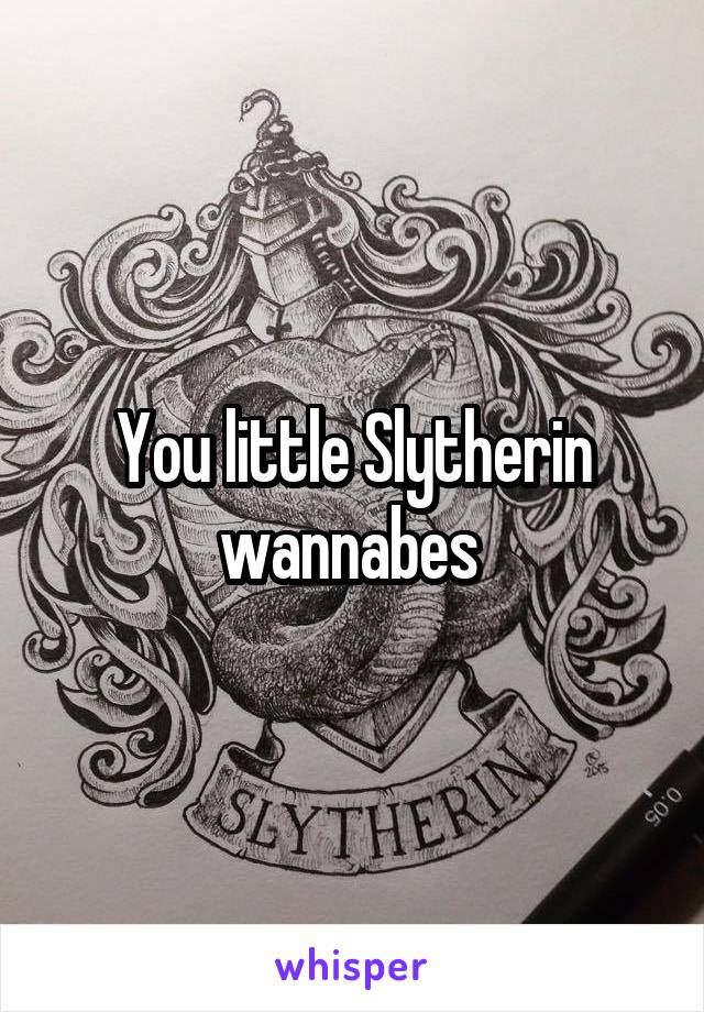 You little Slytherin wannabes 