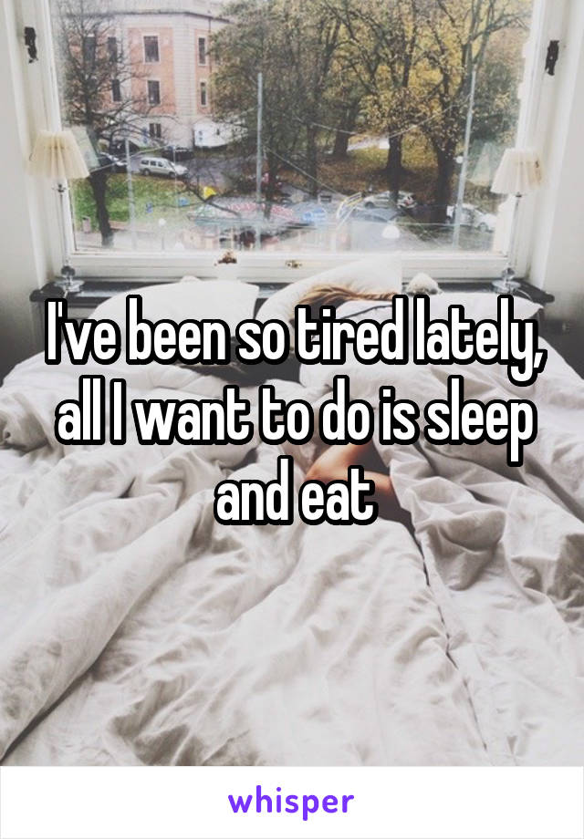 I've been so tired lately, all I want to do is sleep and eat