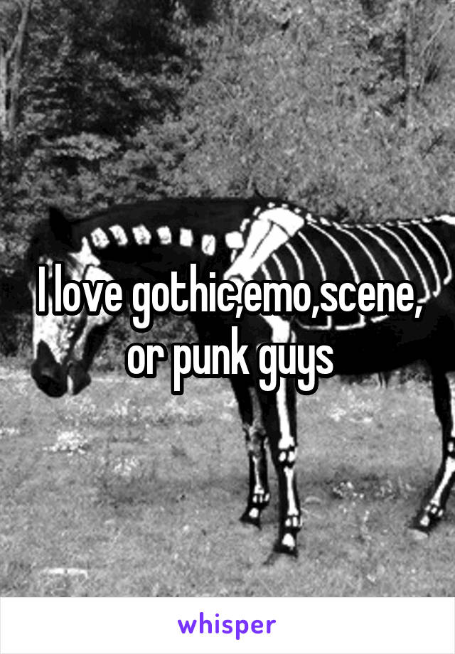 I love gothic,emo,scene, or punk guys