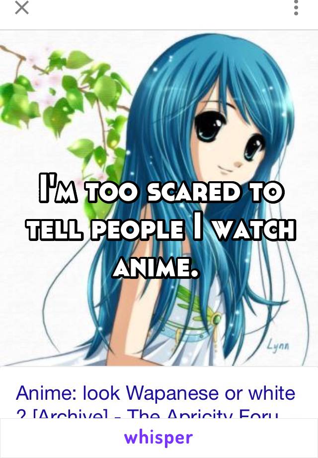 I'm too scared to tell people I watch anime. 