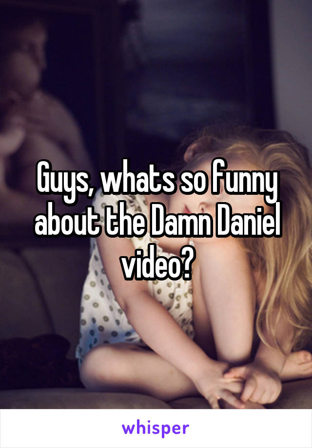 Guys, whats so funny about the Damn Daniel video?
