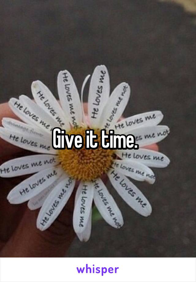 Give it time.  