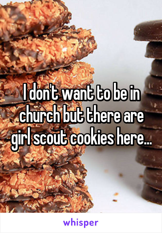 I don't want to be in church but there are girl scout cookies here...
