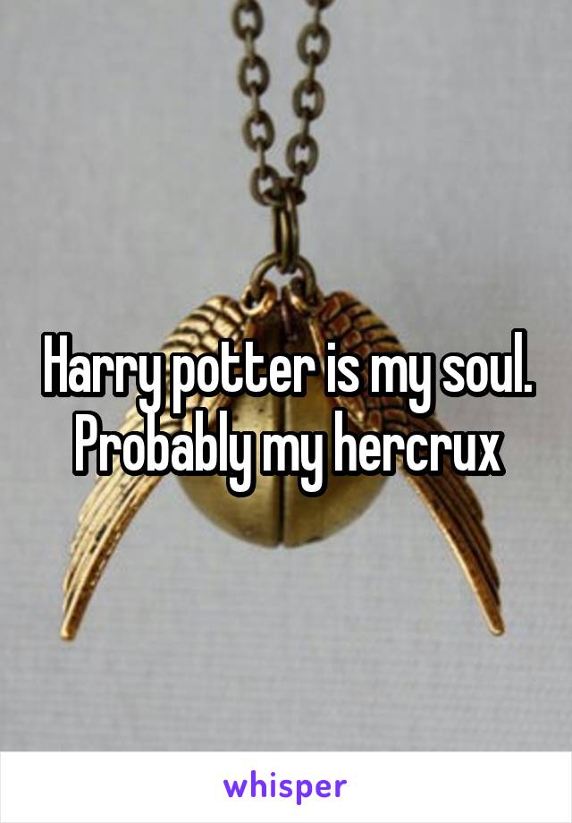 Harry potter is my soul. Probably my hercrux