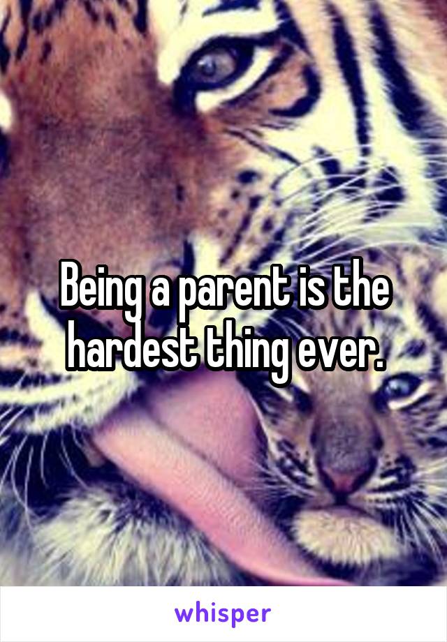 Being a parent is the hardest thing ever.