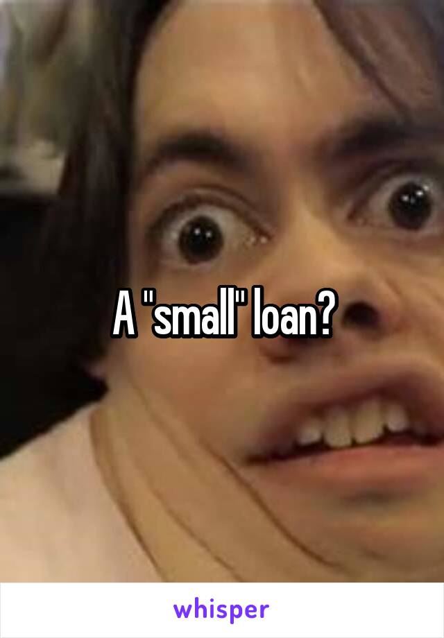 A "small" loan?