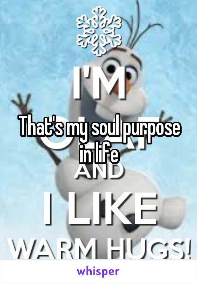 That's my soul purpose in life