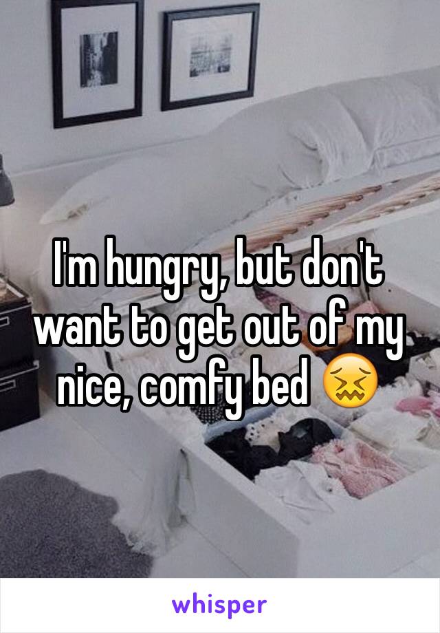 I'm hungry, but don't want to get out of my nice, comfy bed 😖