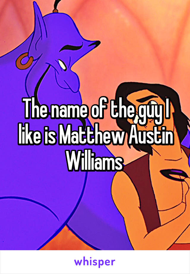 The name of the guy I like is Matthew Austin Williams 