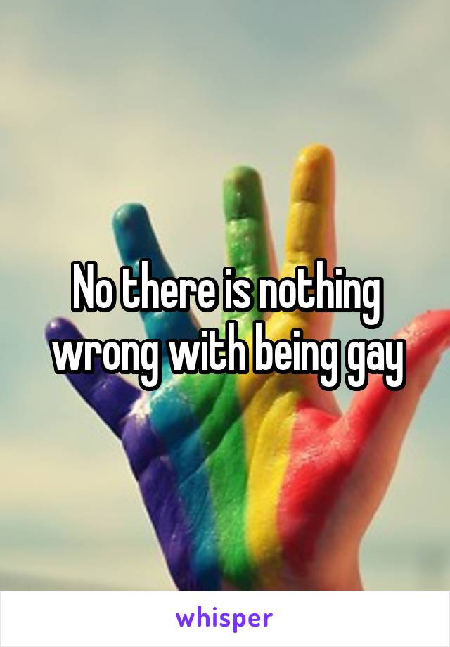 No there is nothing wrong with being gay