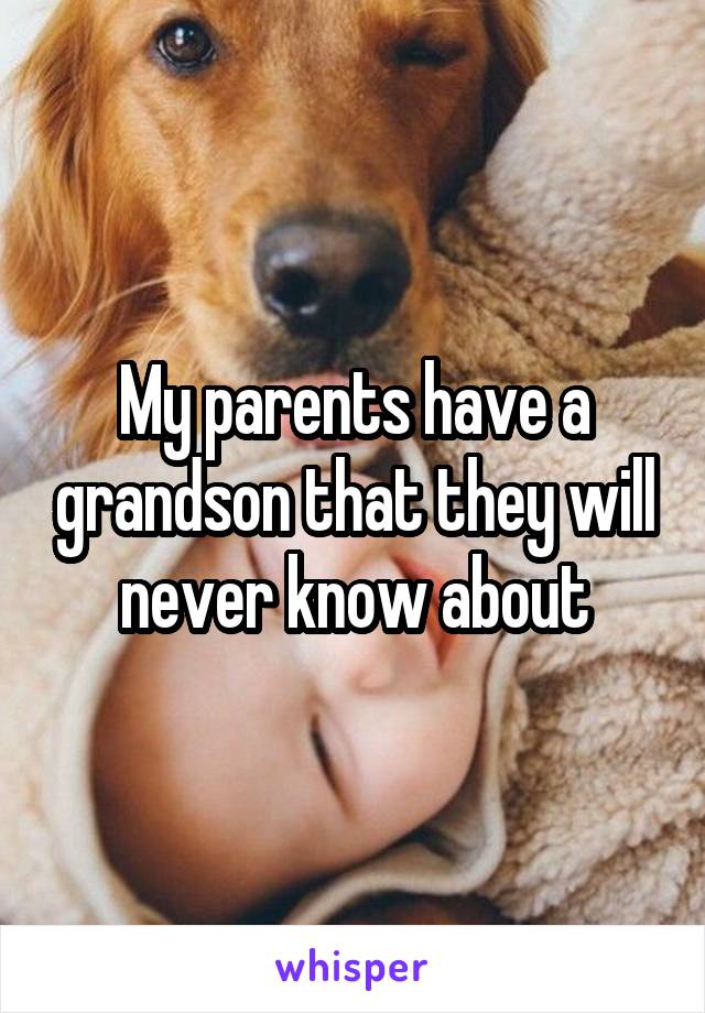 My parents have a grandson that they will never know about