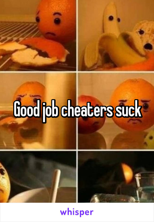 Good job cheaters suck