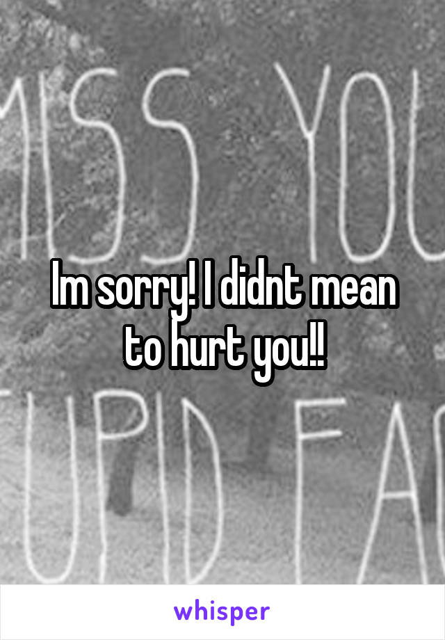 Im sorry! I didnt mean to hurt you!!