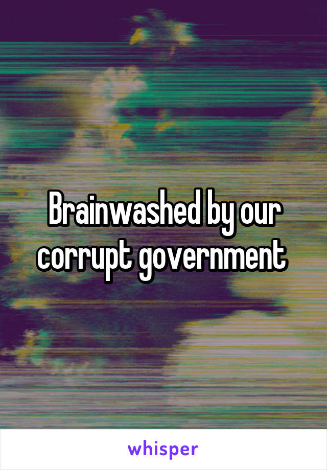 Brainwashed by our corrupt government 