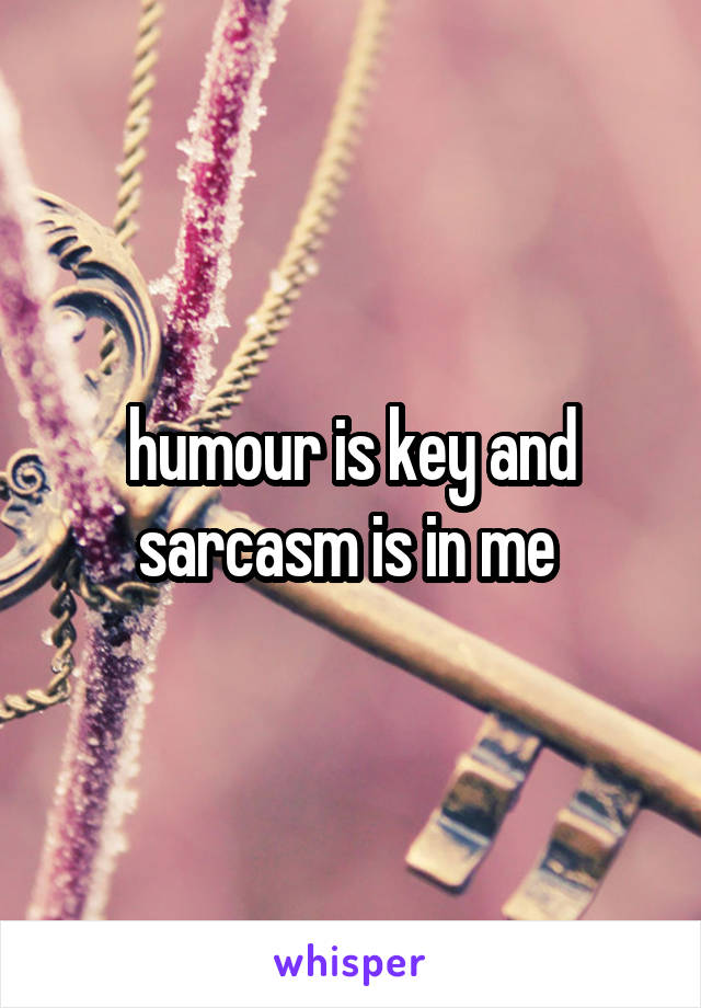 humour is key and sarcasm is in me 