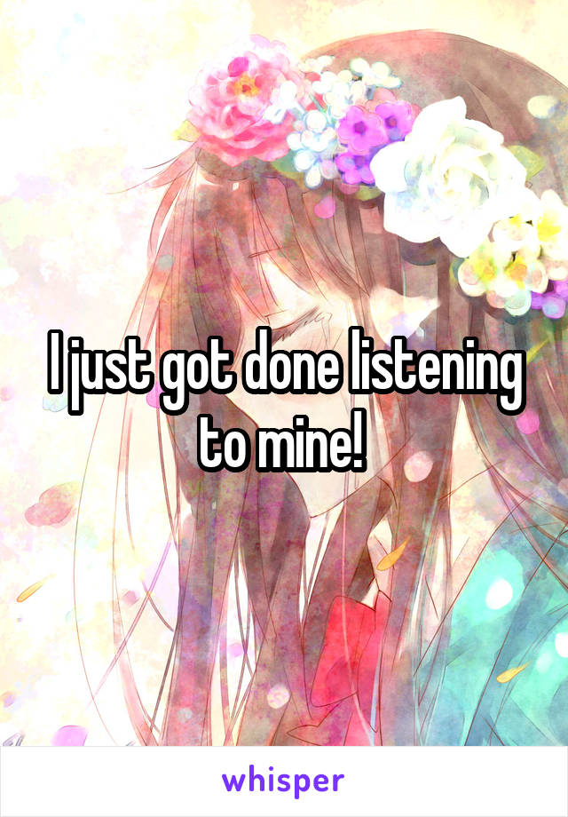 I just got done listening to mine! 