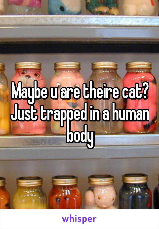 Maybe u are theire cat? Just trapped in a human body