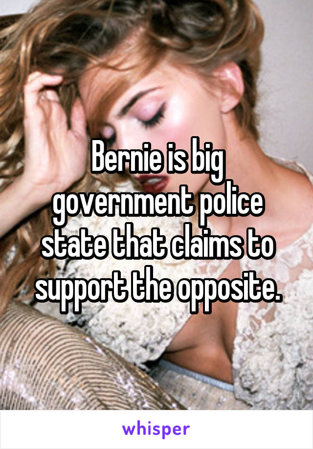 Bernie is big government police state that claims to support the opposite.