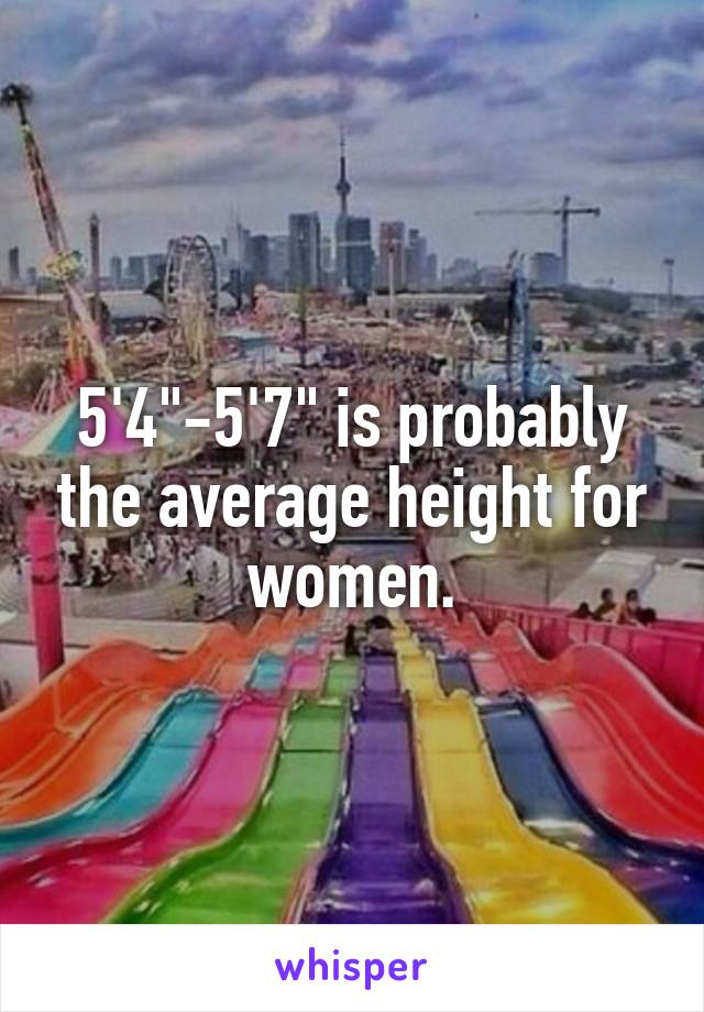 5'4"-5'7" is probably the average height for women.