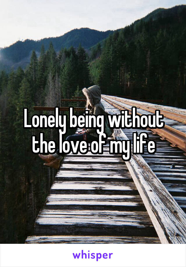 Lonely being without the love of my life