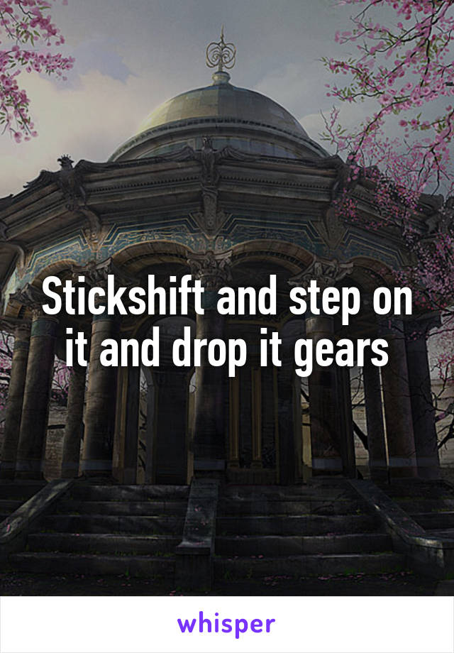 Stickshift and step on it and drop it gears