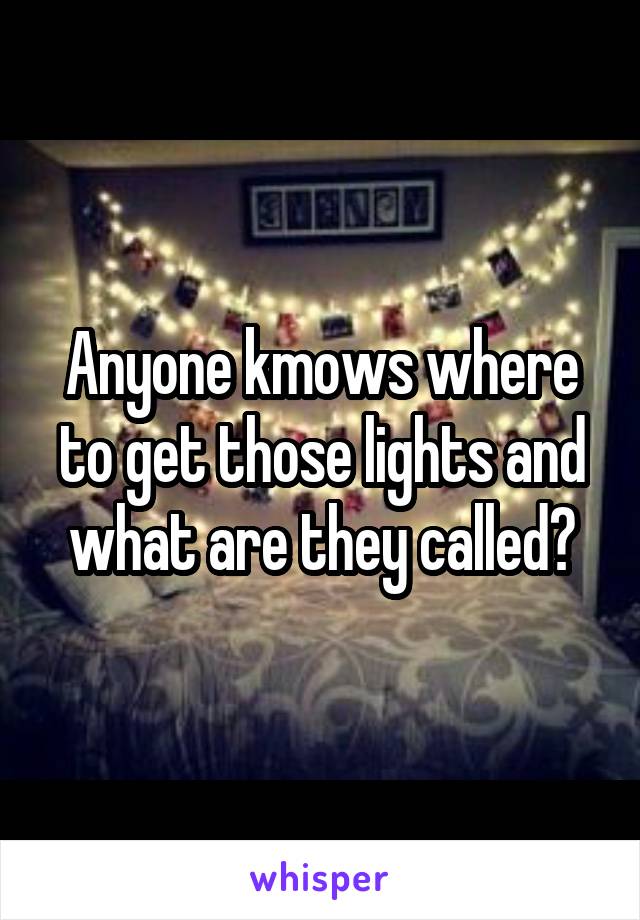 Anyone kmows where to get those lights and what are they called?