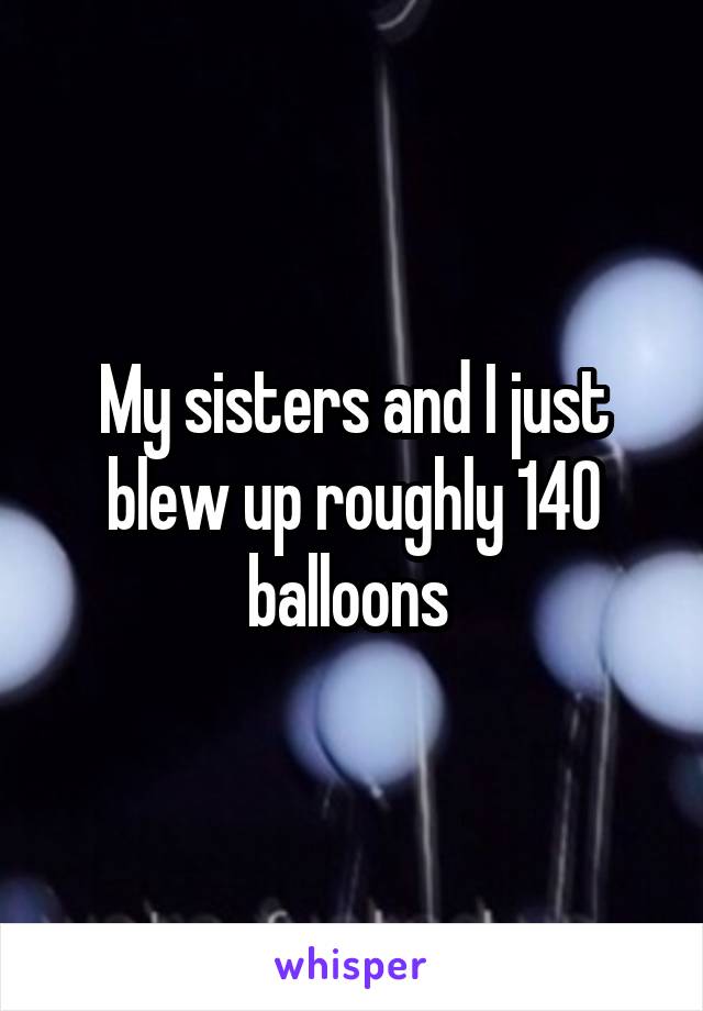 My sisters and I just blew up roughly 140 balloons 