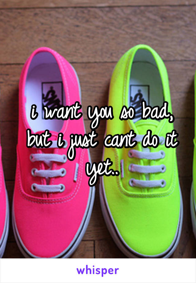 i want you so bad, but i just cant do it yet..