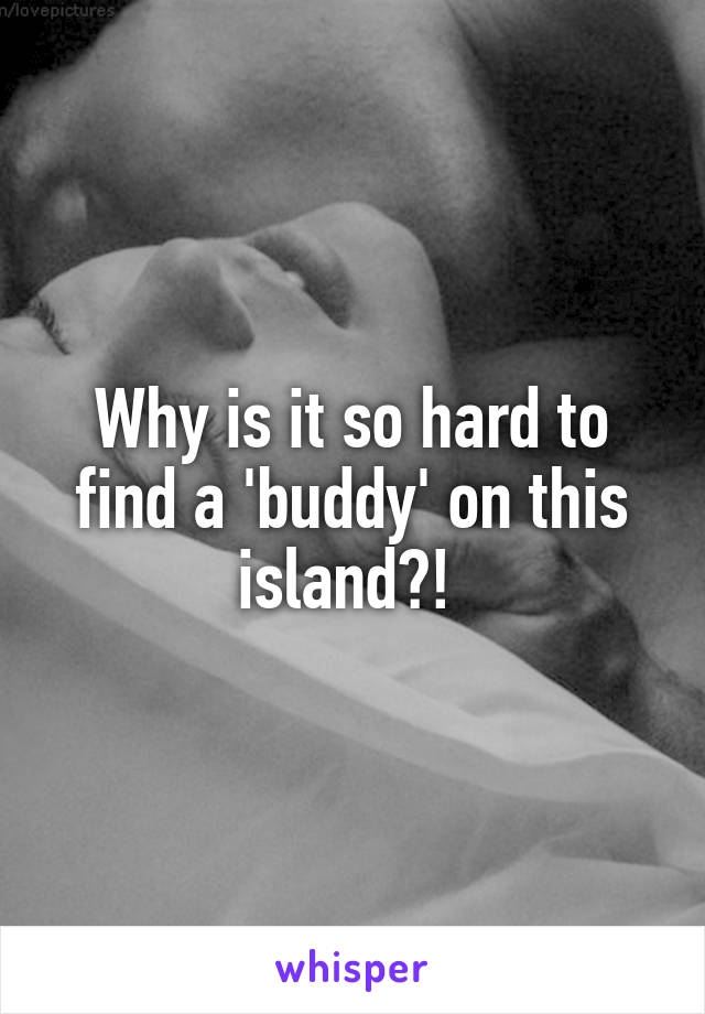 Why is it so hard to find a 'buddy' on this island?! 