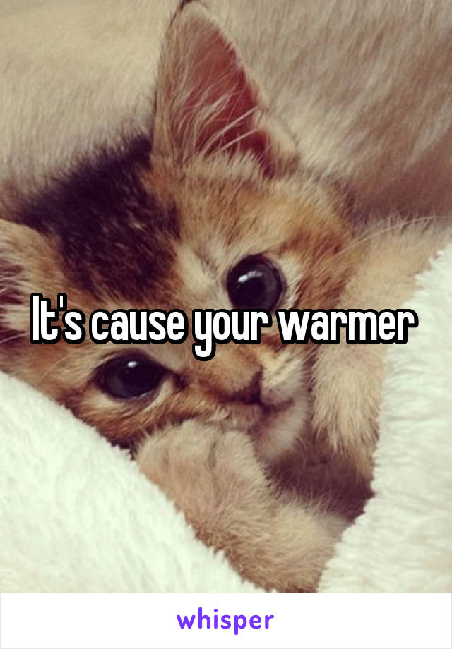 It's cause your warmer 
