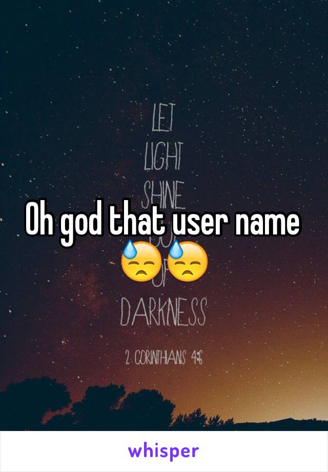 Oh god that user name 😓😓