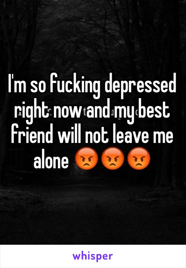 I'm so fucking depressed right now and my best friend will not leave me alone 😡😡😡 