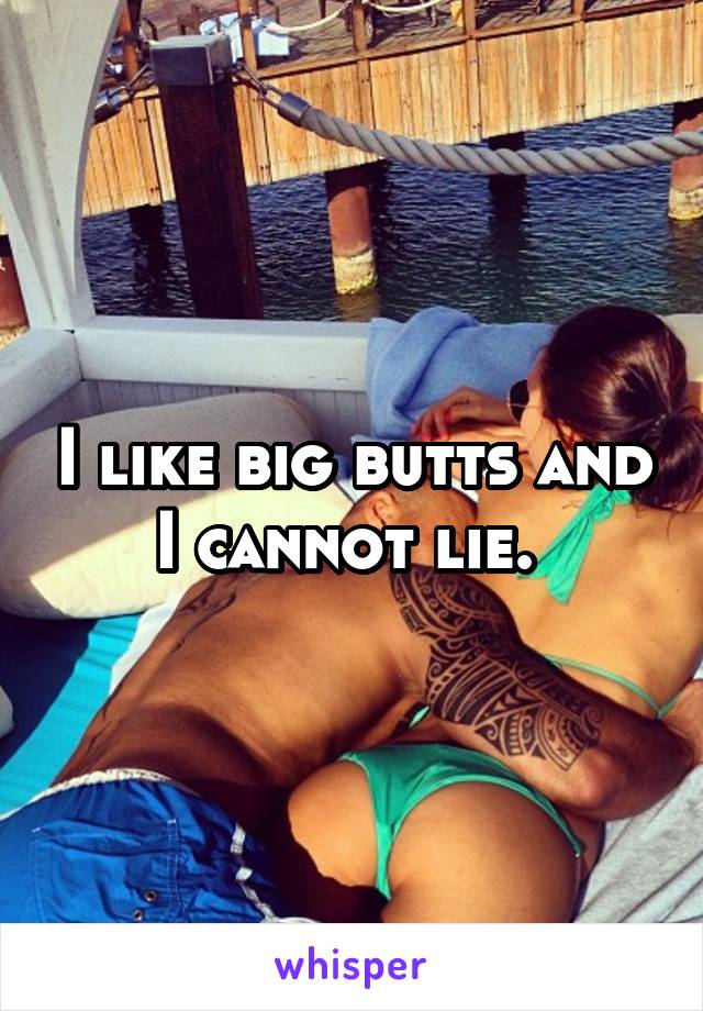 I like big butts and I cannot lie. 