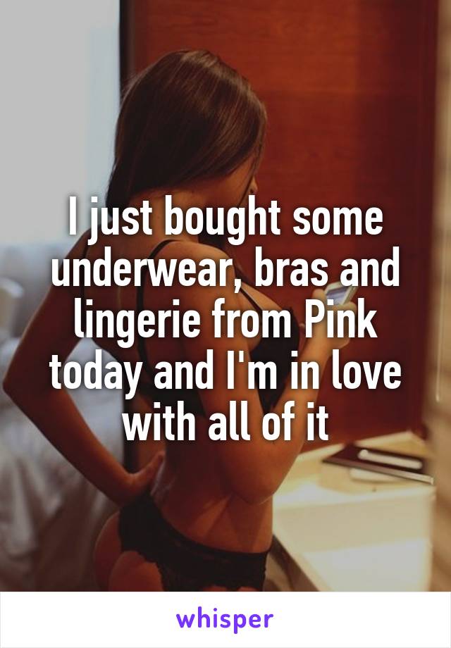 I just bought some underwear, bras and lingerie from Pink today and I'm in love with all of it