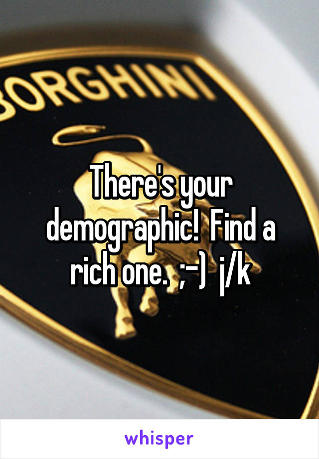 There's your demographic!  Find a rich one.  ;-)  j/k