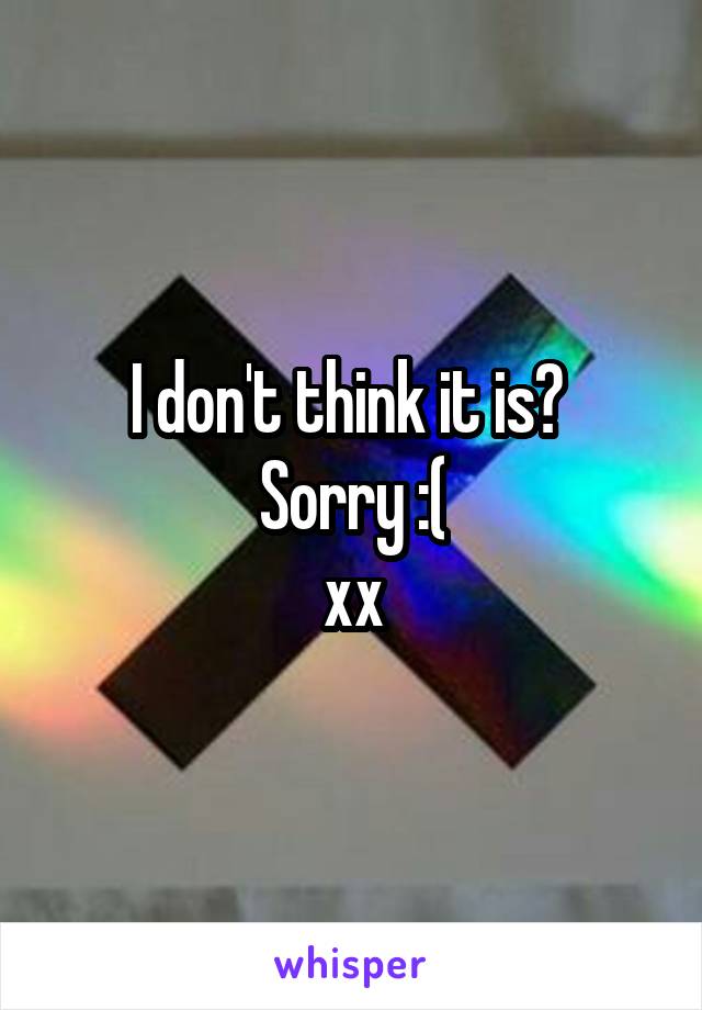 I don't think it is? 
Sorry :(
xx