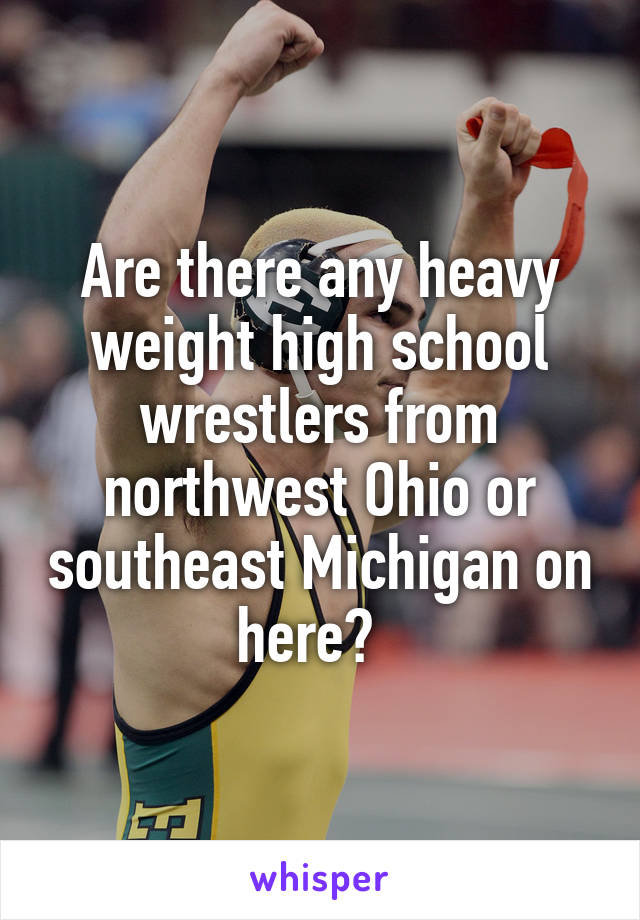 Are there any heavy weight high school wrestlers from northwest Ohio or southeast Michigan on here?  