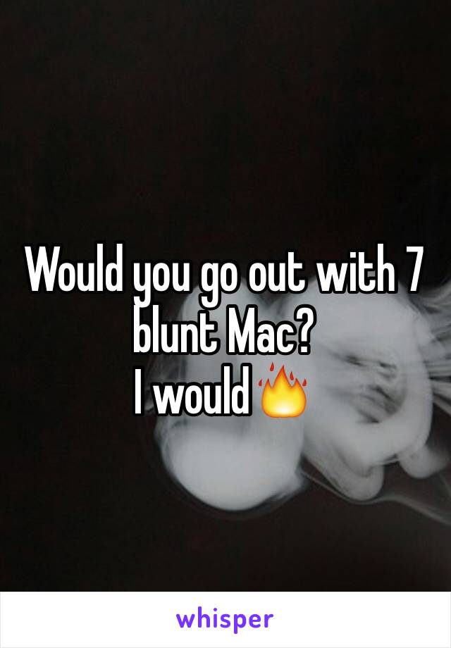 Would you go out with 7 blunt Mac? 
I would🔥