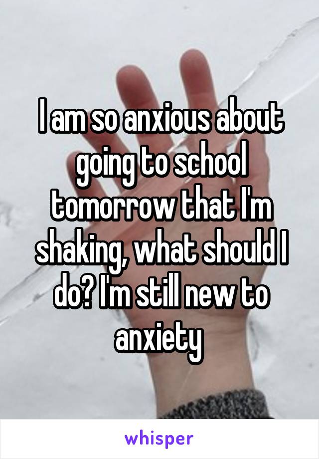 I am so anxious about going to school tomorrow that I'm shaking, what should I do? I'm still new to anxiety 