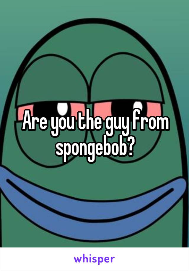 Are you the guy from spongebob?
