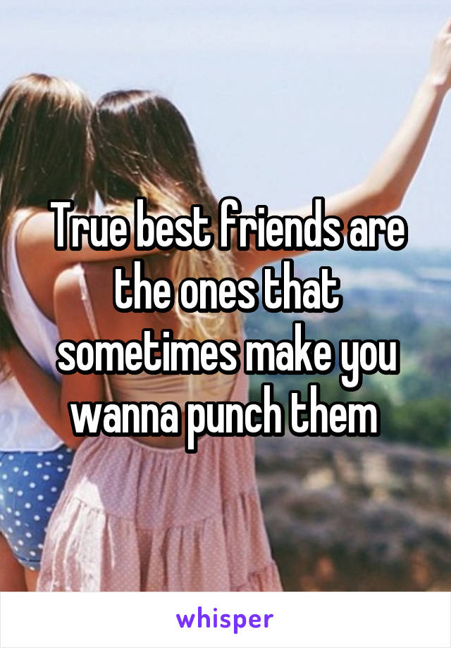 True best friends are the ones that sometimes make you wanna punch them 