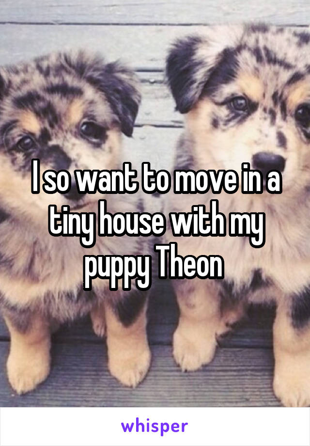 I so want to move in a tiny house with my puppy Theon 