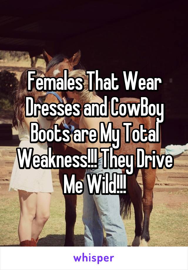 Females That Wear Dresses and CowBoy Boots are My Total Weakness!!! They Drive Me Wild!!!