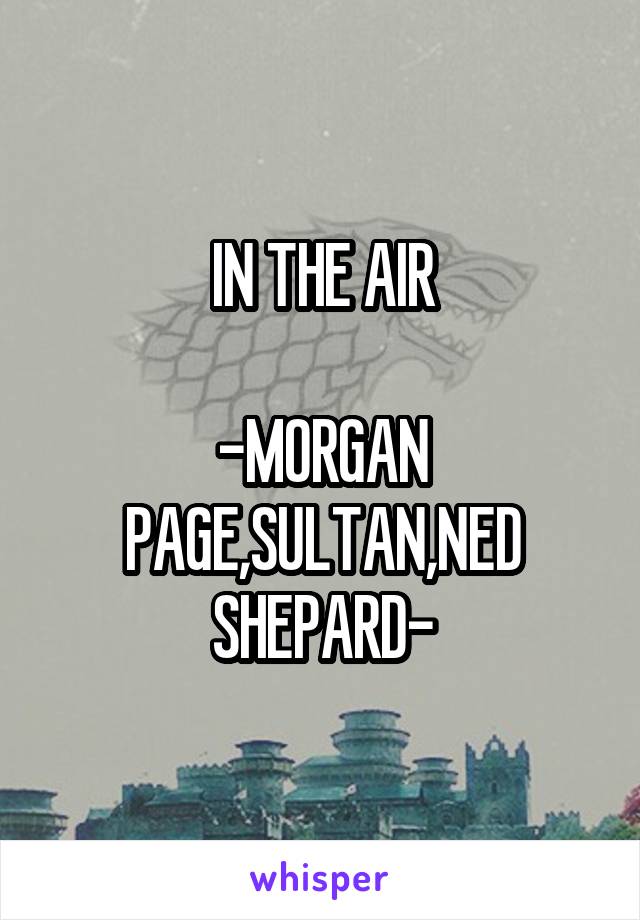 IN THE AIR

-MORGAN PAGE,SULTAN,NED SHEPARD-