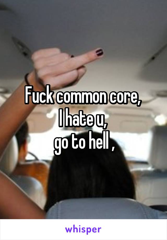 Fuck common core, 
I hate u, 
go to hell ,