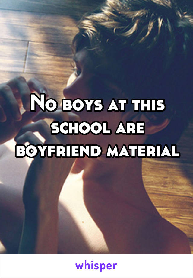 No boys at this school are boyfriend material 