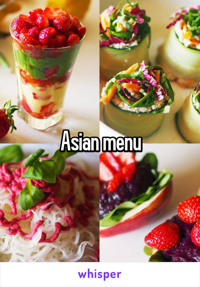 Asian menu